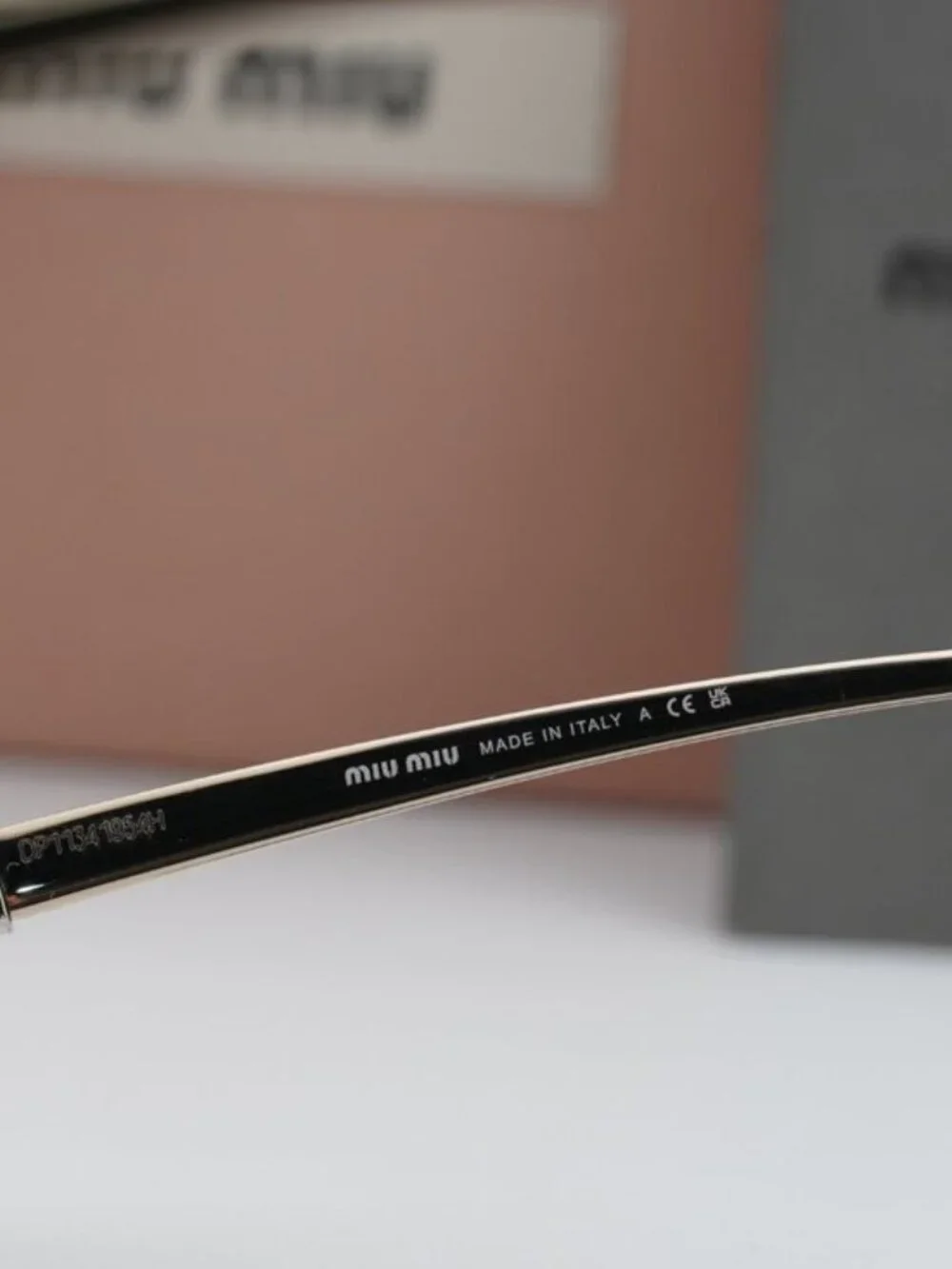 Miu Miu MUA56S ZVN80Q Geometric Sunglasses – Gold/Dark Grey